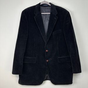 Ralph Lauren Corduroy Blazer Men 46Tall Black Jacket Sport Coat Classic Academia